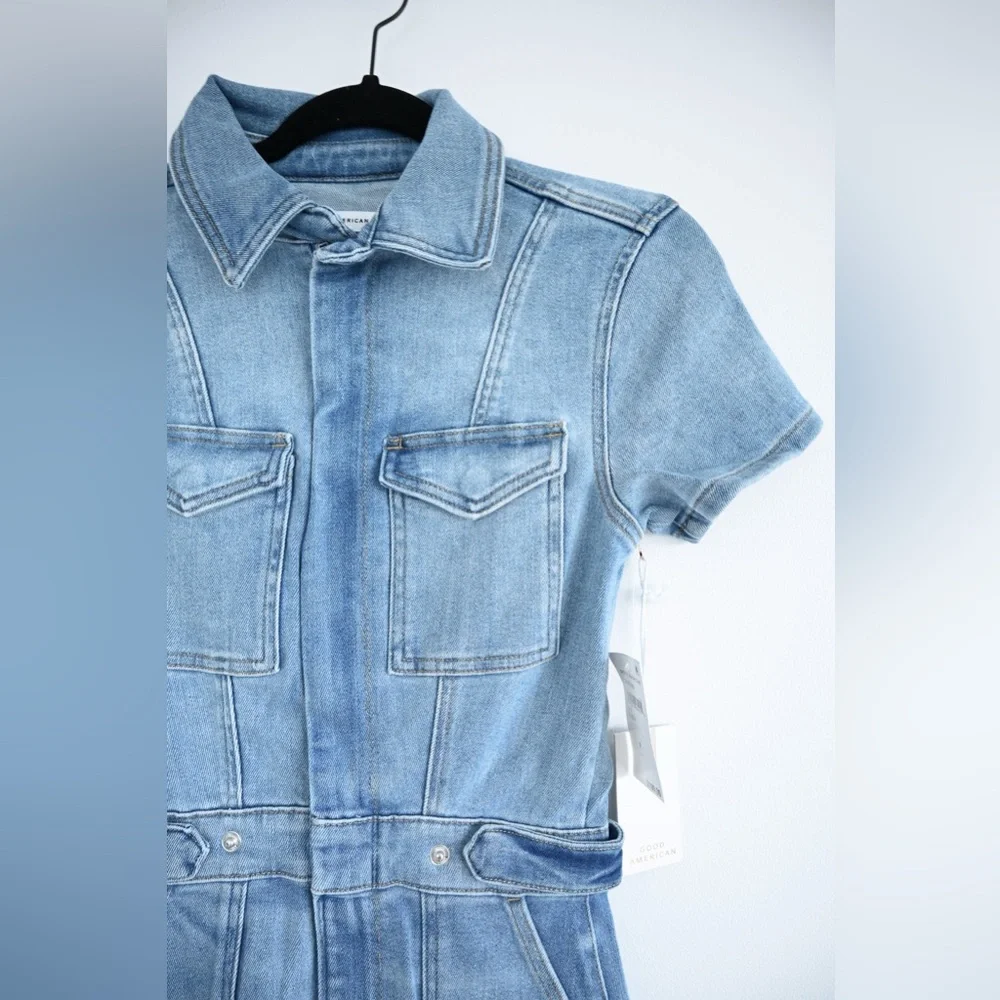 Good American “Fit For Success” Jumpsuit, New With Tags, Blue274, Size Small - Picture 7 of 11